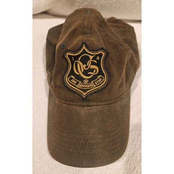 Converse Green One Star 14 Hat Embroidered Baseball Hat Cap Leather Connector - Picture 1 of 6